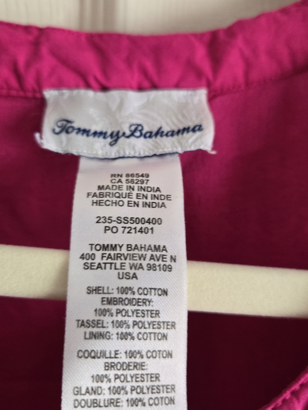 Tommy Bahama Salina Key Poplin Split Neck Dress - Picture 2 of 4